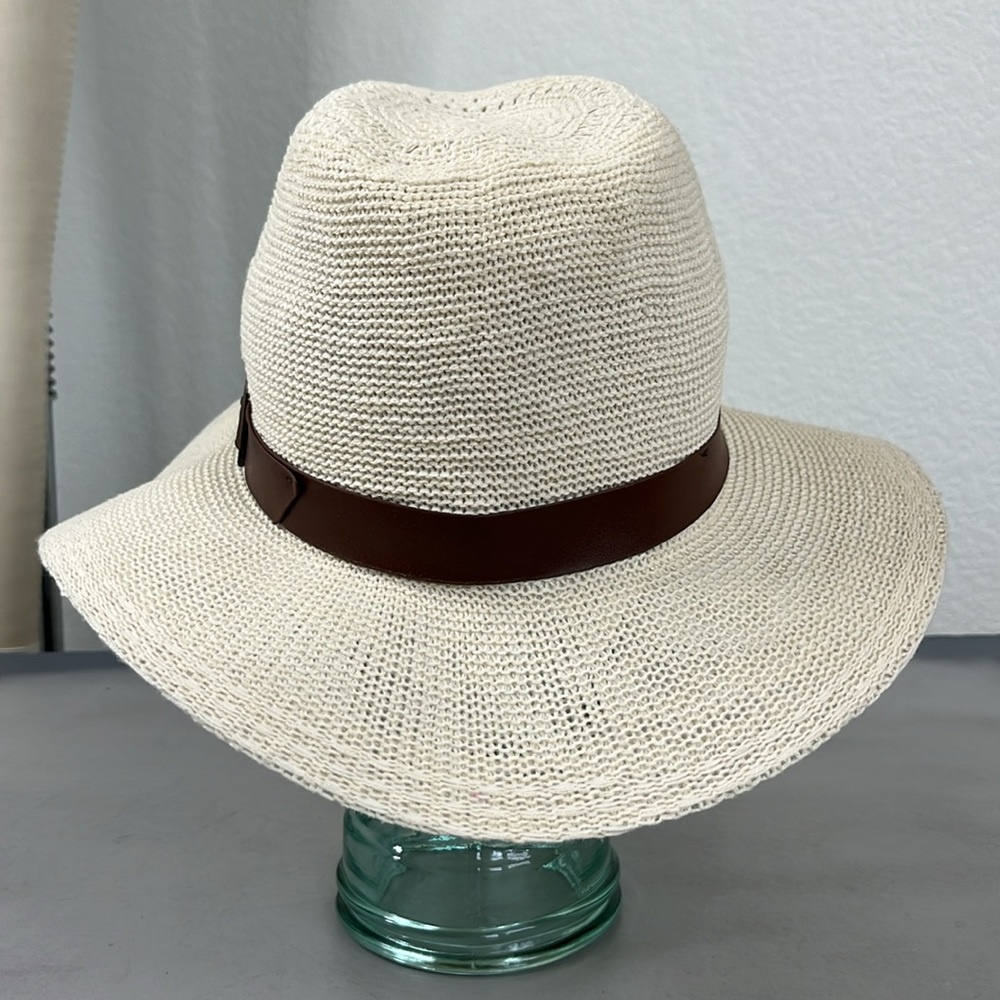 Goorin Bros Cream Woven Hat Leather Band - Picture 4 of 9